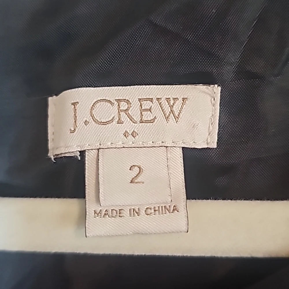 Jcrew Black Lined Peplum 3/4 Sleeve Drop Waist Dress Size 2